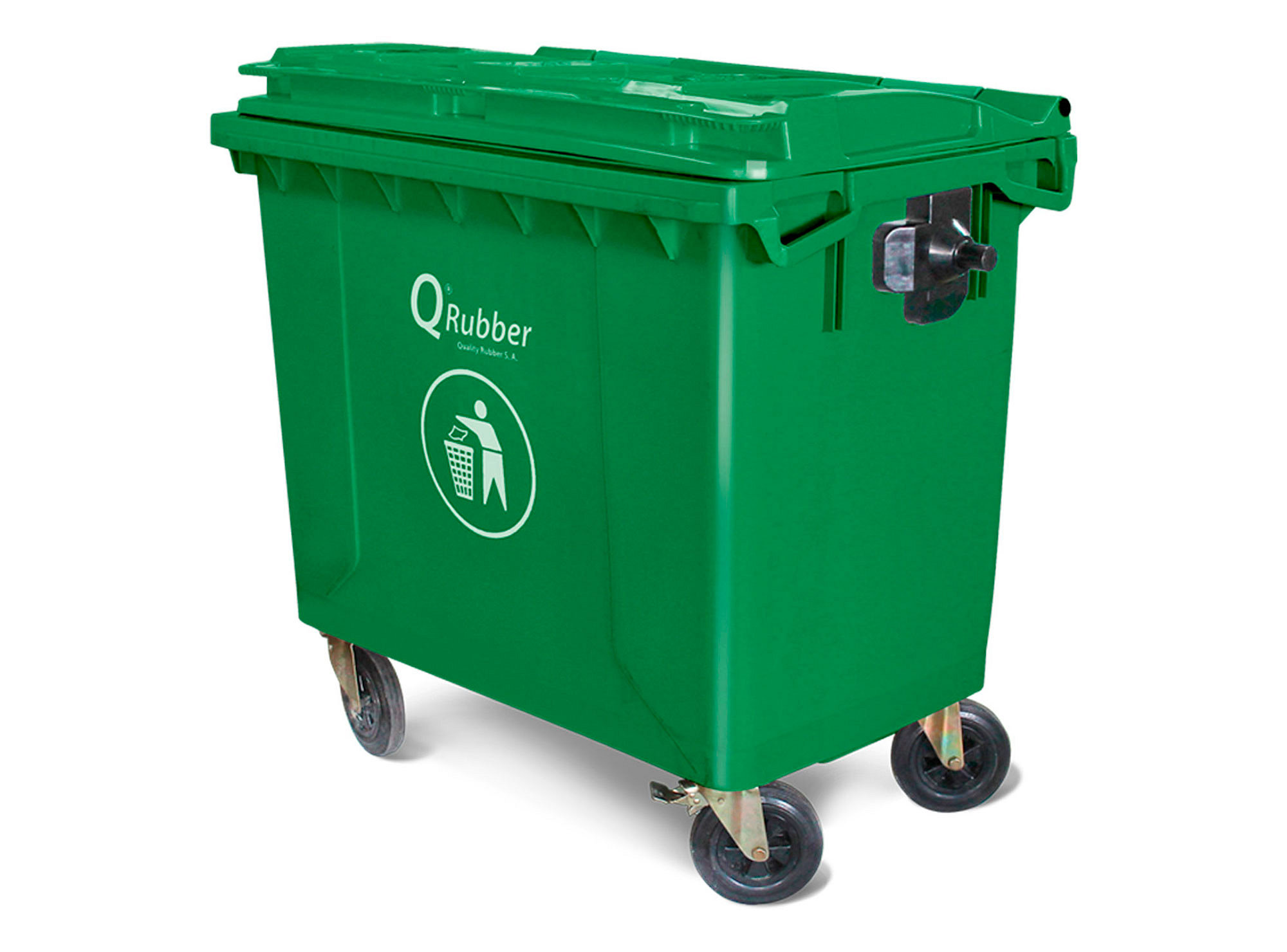 Contenedor Basura 1100 Litros Verde Qrubber